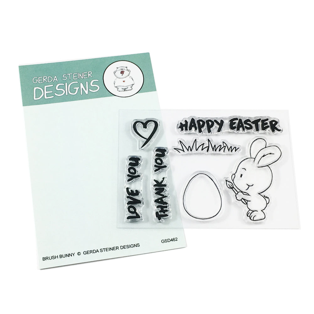 Brush Bunny 3x4 Clear Stamp Set - Gerda Steiner Designs, LLC